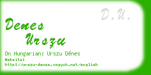 denes urszu business card